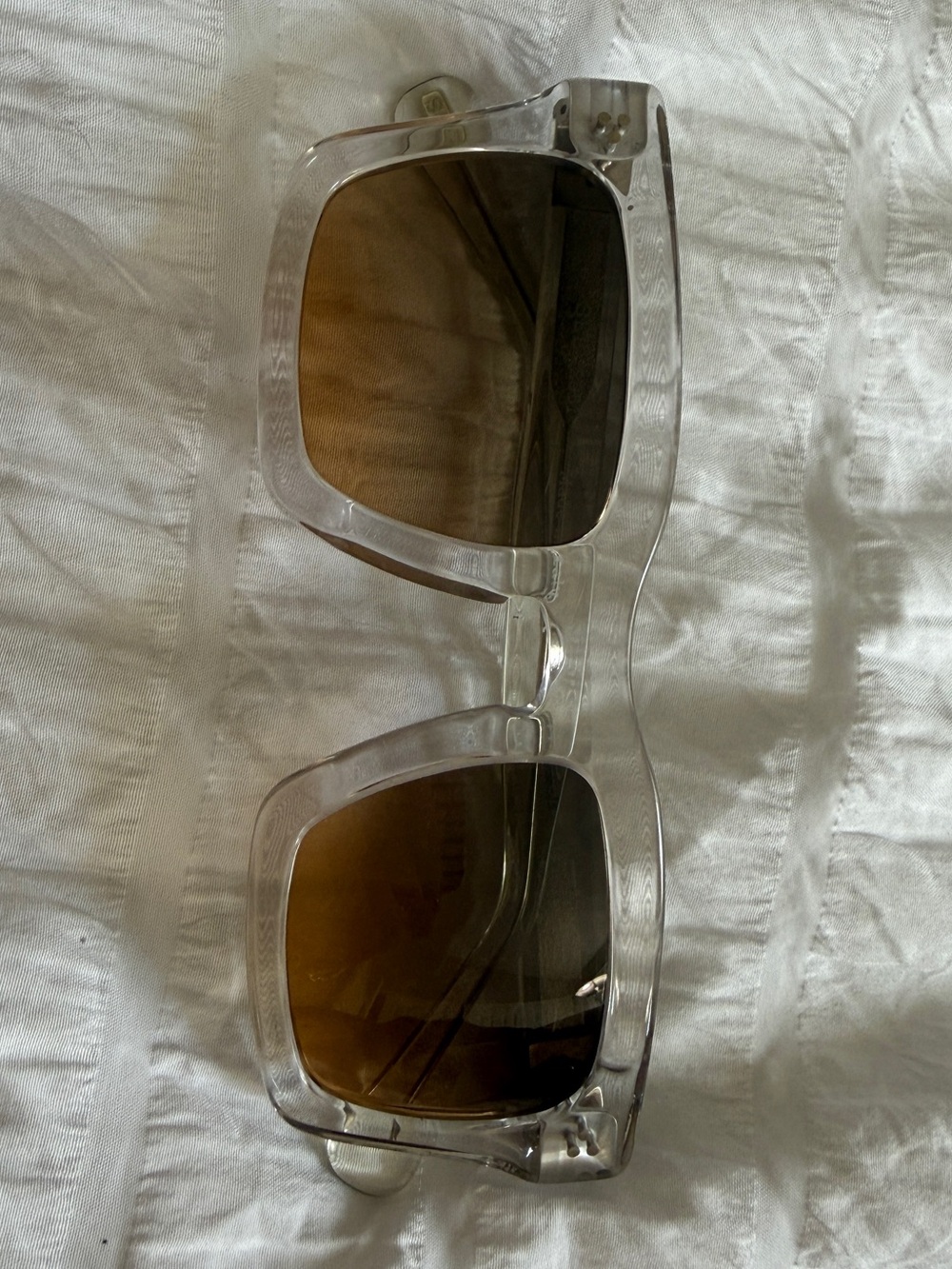 SEE Eyewear- Clear Frame Sunglasses with Brown Gradient Lenses